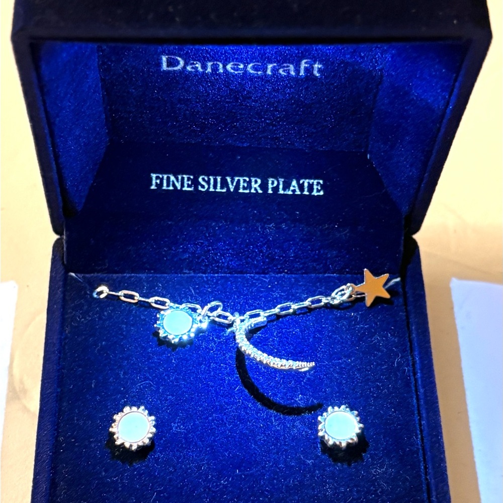 Craft Silver Bracelet with Blue Accents